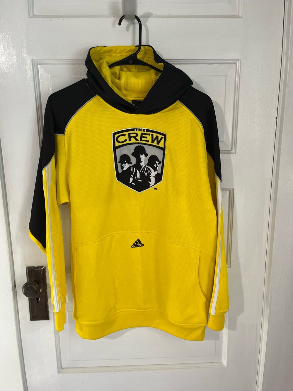 Adidas The Columbus Crew Yellow & Black Hooded Pullover Sweater